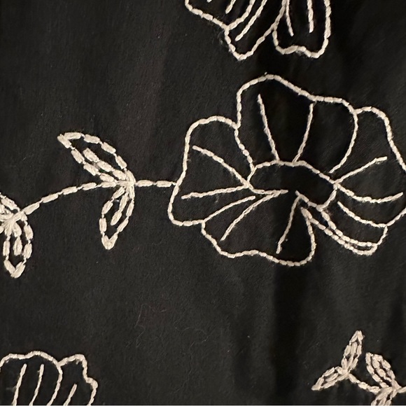 WHBM Black Floral Embroidered Strapless Dress - Picture 4 of 12